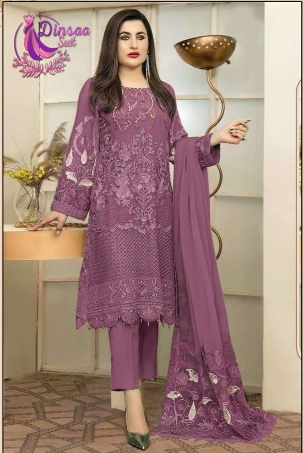 Dinsaa Suit Dno 168 Georgette With Heavy Embroidery Work Stylish Designer Party Wear Salwar Kameez