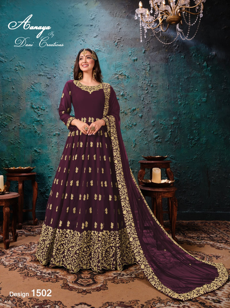Dani Creation Aanaya 1500 Series Faux Georgette Stylish Designer Partywear Gowns