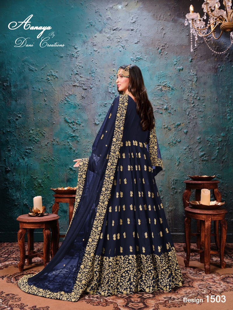 Dani Creation Aanaya 1500 Series Faux Georgette Stylish Designer Partywear Gowns
