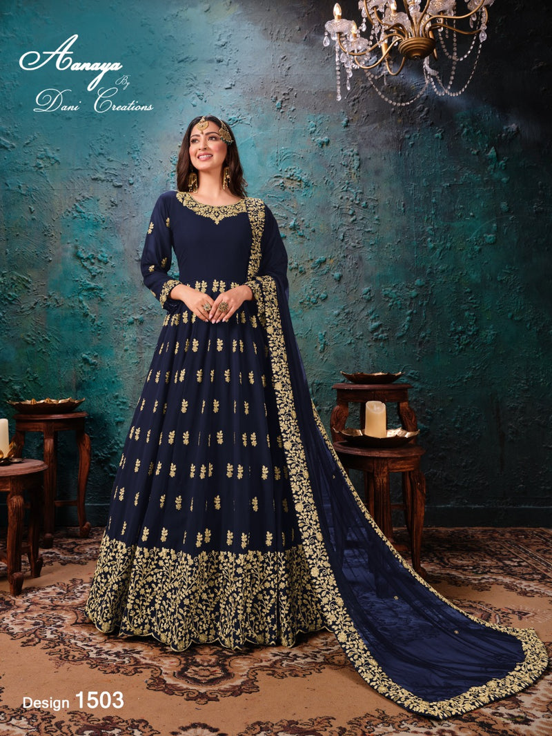 Dani Creation Aanaya 1500 Series Faux Georgette Stylish Designer Partywear Gowns