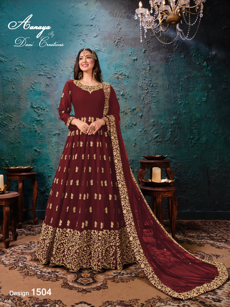 Dani Creation Aanaya 1500 Series Faux Georgette Stylish Designer Partywear Gowns