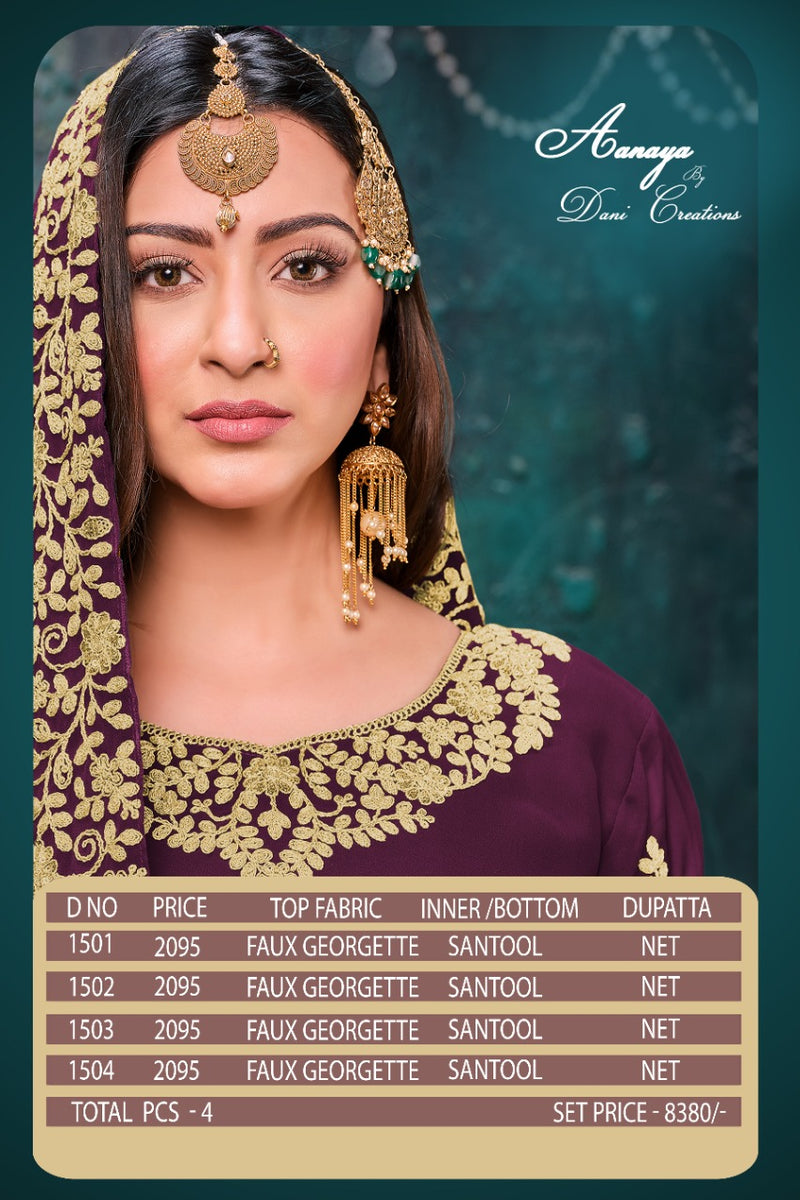 Dani Creation Aanaya 1500 Series Faux Georgette Stylish Designer Partywear Gowns