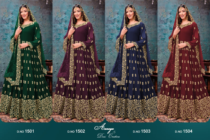 Dani Creation Aanaya 1500 Series Faux Georgette Stylish Designer Partywear Gowns