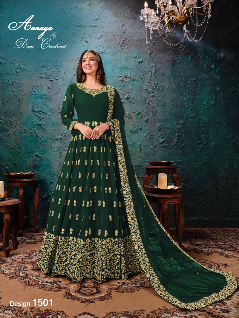 Dani Creation Aanaya 1500 Series Faux Georgette Stylish Designer Partywear Gowns