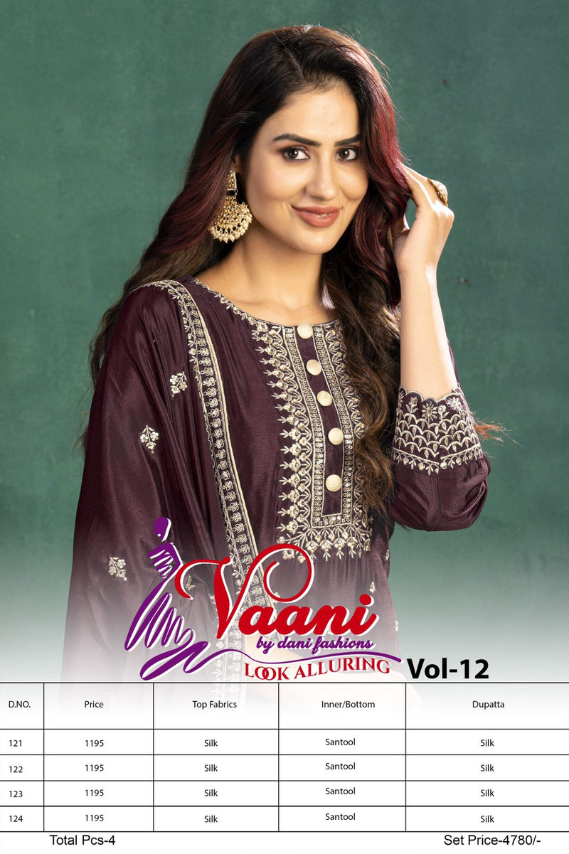 Dani Fashion Vaani Vol 12 Silk Fancy Designer Salwar Suit