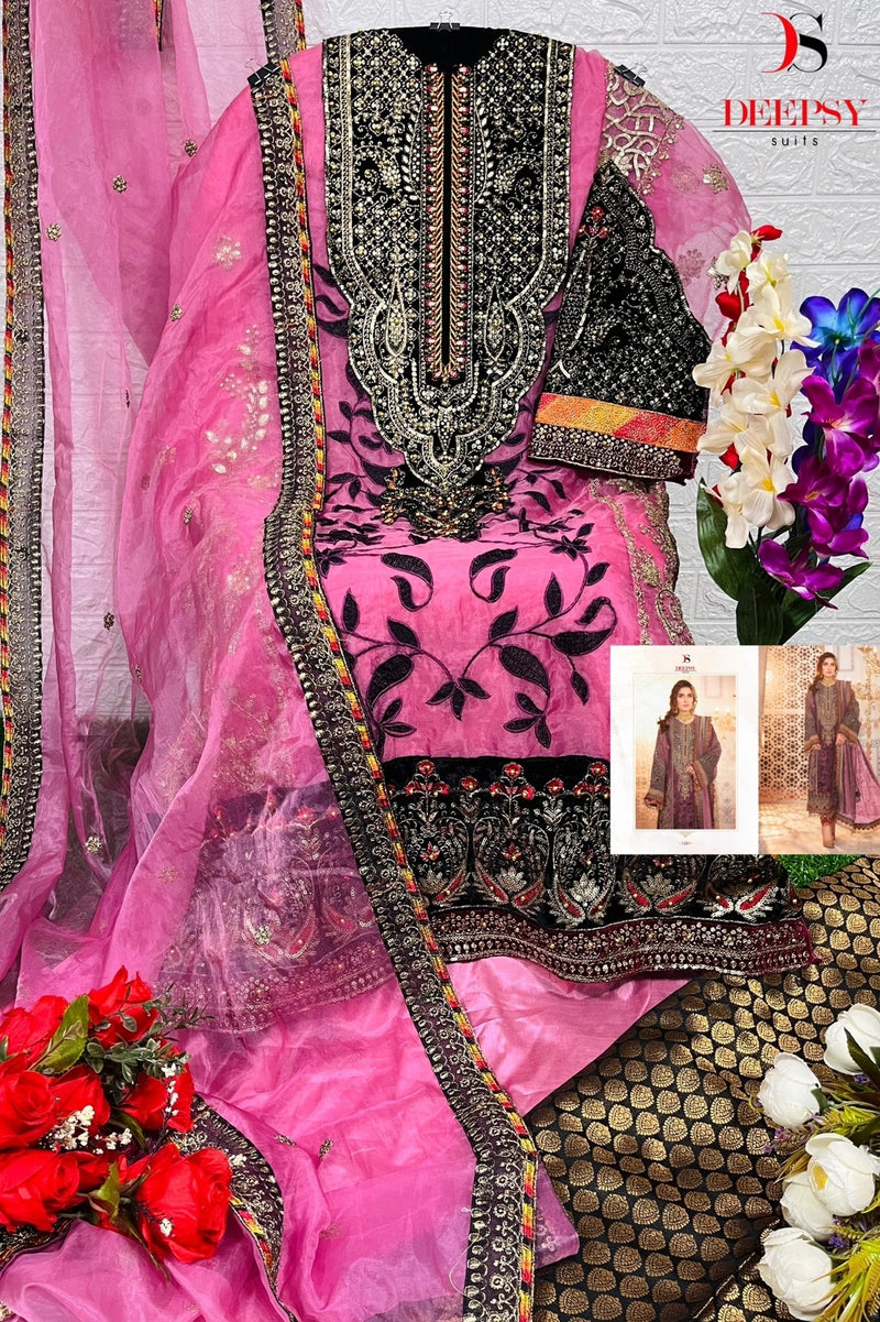 Deepsy Suit Dno 1261 Pure Organza Embroidered Hand Work Salwar Suit