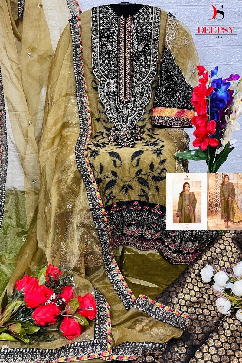 Deepsy Suit Dno 1261 Pure Organza Embroidered Hand Work Salwar Suit