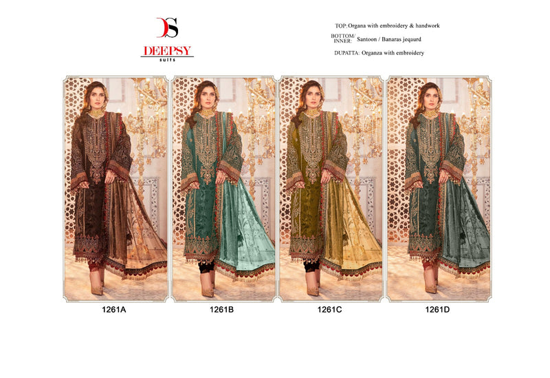 Deepsy Suit Dno 1261 Pure Organza Embroidered Hand Work Salwar Suit