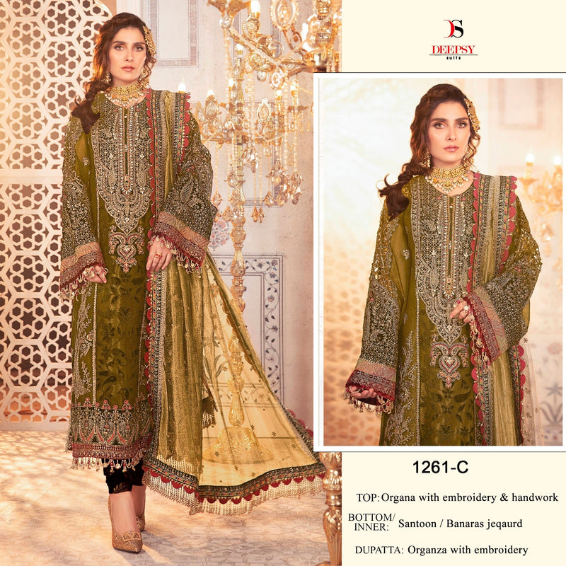Deepsy Suit Dno 1261 Pure Organza Embroidered Hand Work Salwar Suit