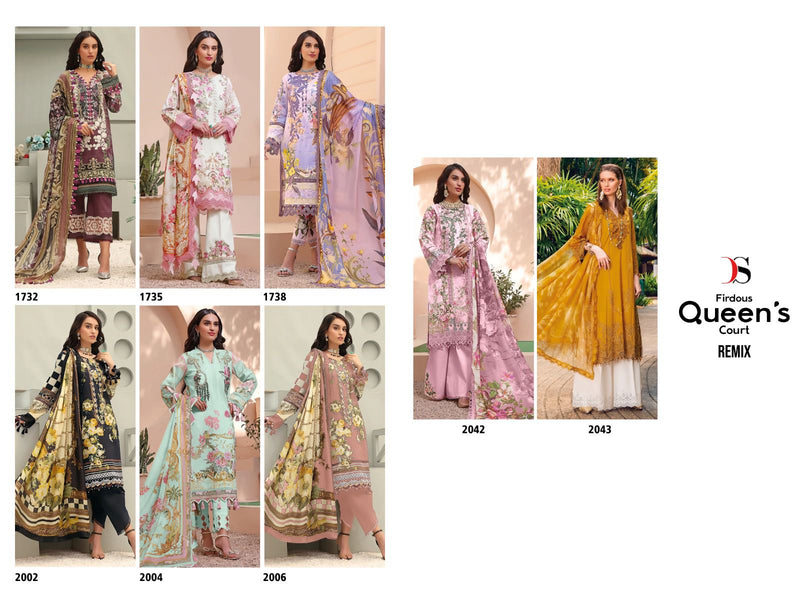 Deepsy Suit Firdous Queens Court Remix Pure Cotton With Embroidery Work Salwar Kameez