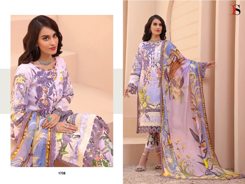Deepsy Suit Firdous Queens Court Remix Pure Cotton With Embroidery Work Salwar Kameez
