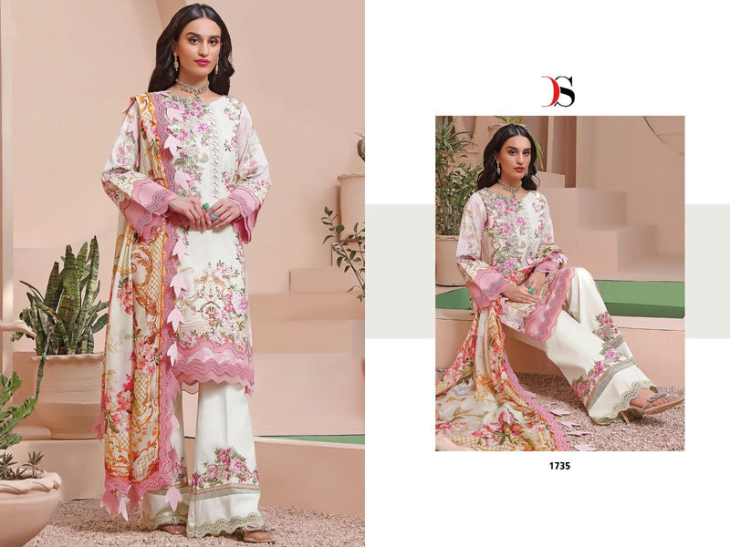 Deepsy Suit Firdous Queens Court Remix Pure Cotton With Embroidery Work Salwar Kameez
