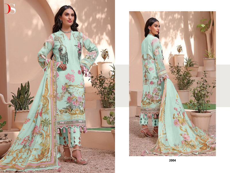 Deepsy Suit Firdous Queens Court Remix Pure Cotton With Embroidery Work Salwar Kameez