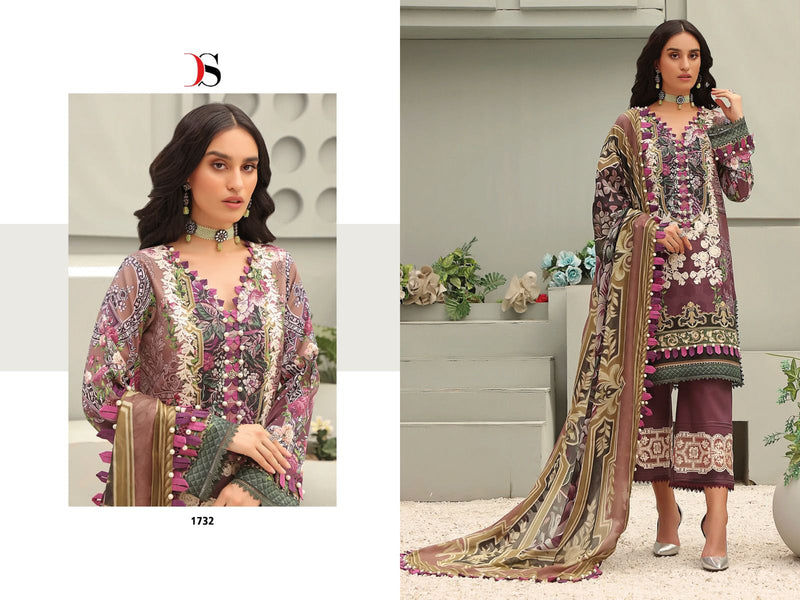 Deepsy Suit Firdous Queens Court Remix Pure Cotton With Embroidery Work Salwar Kameez