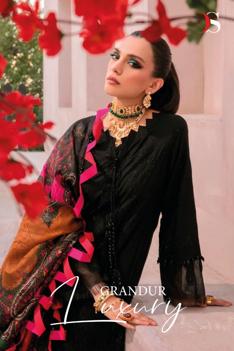 Deepsy Suit Grandur Luxury Pure Cotton Heavy Embroidered Work Pakistani Suit