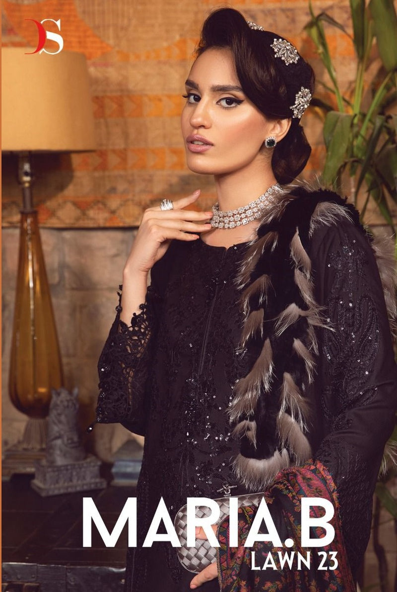Deepsy Suit Maria B Lawn 23 Pure Cotton Self Embroidered Work Pakistani Suit