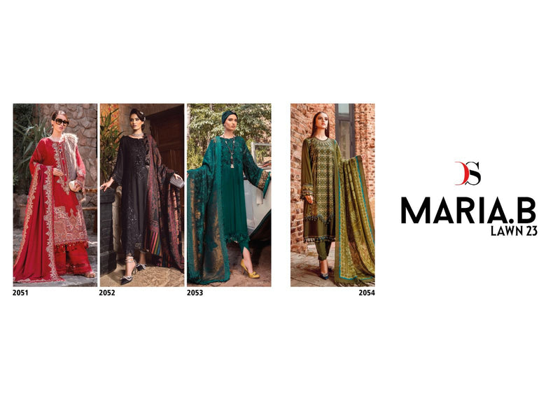 Deepsy Suit Maria B Lawn 23 Pure Cotton Self Embroidered Work Pakistani Suit