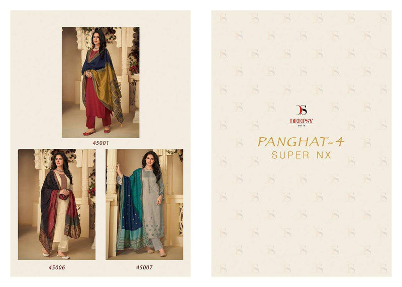 Deepsy Suit Panghat Vol 4 Suoer Nx Pashmina With Embroidery Work Suit