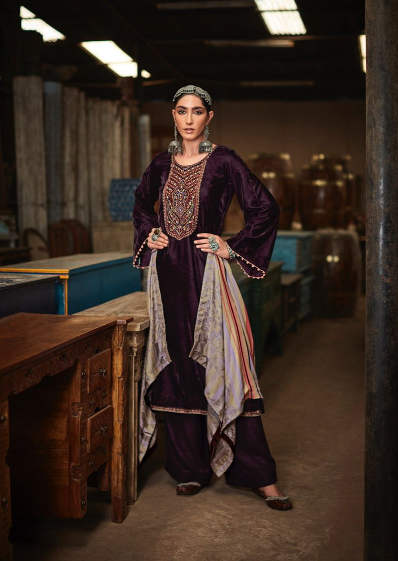 Deepsy Suit Sahjadi Pure Velvet With Embroidery Salwar Suit