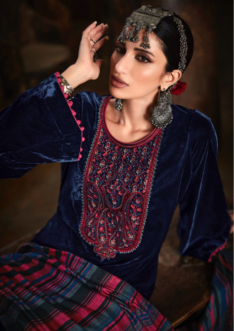 Deepsy Suit Sahjadi Pure Velvet With Embroidery Salwar Suit
