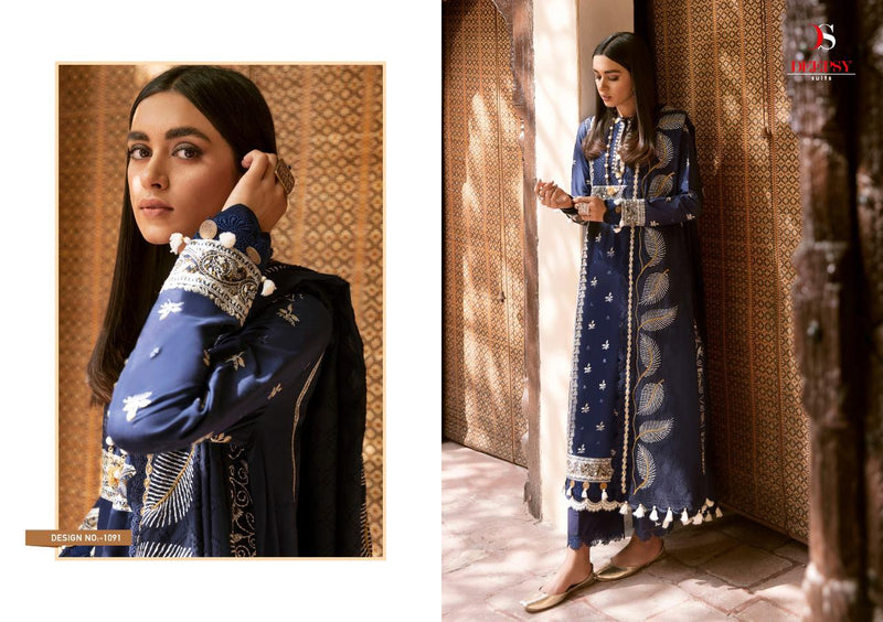 Deepsy Suit Zaha Festive Collection Pure Cotton Embroidery Work Pakistani Salwar Suit