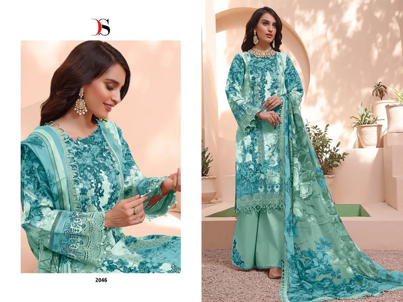 Deepsy Suits Firdous Queens Court 3 Pure Cotton With Embroidered Salwar Kameez