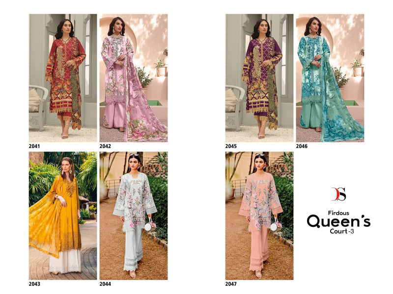 Deepsy Suits Firdous Queens Court 3 Pure Cotton With Embroidered Salwar Kameez