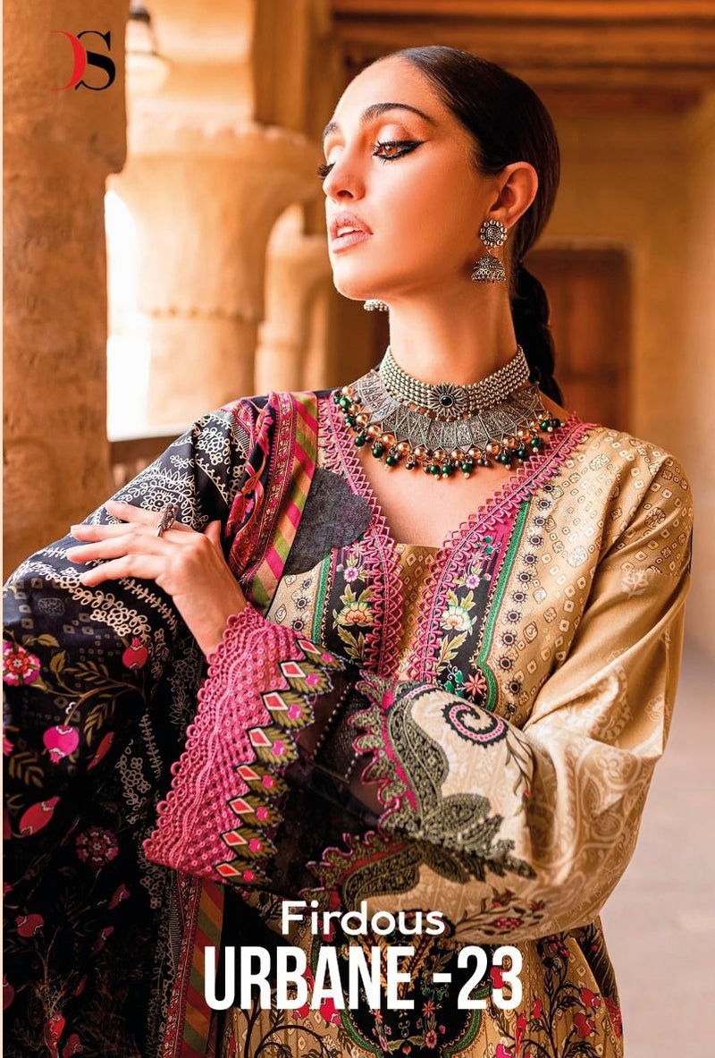 Deepsy Suits Firdrous Urbane 23 Pure Cotton Self Embroidered Pakistani Suit
