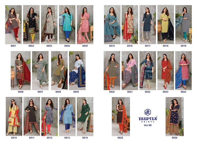 Deeptex Prints Miss India Vol 69 Cotton Printed Festive Wear Salwar Kameez