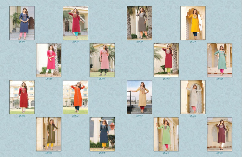 Diya Trends Casual Diaries Vol 2 Heavy Rayon Embroidered Work Kurti