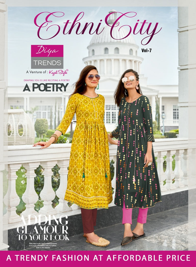 Diya Trends Ethnicity Vol 7 Designer Casual Wear Kurti Collection