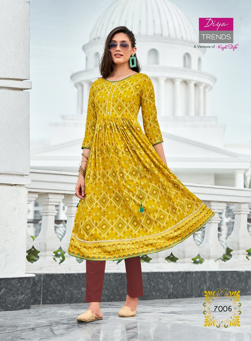 Diya Trends Ethnicity Vol 7 Designer Casual Wear Kurti Collection