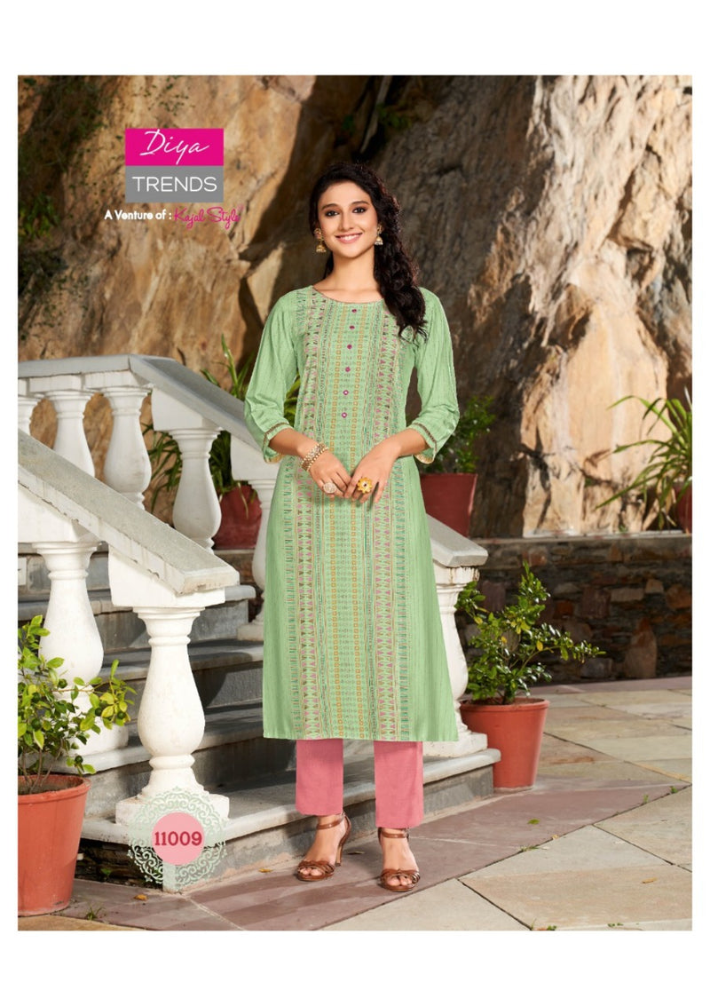 Diya Trends Gardencity Vol 11 Rayon With Foil Print Kurti