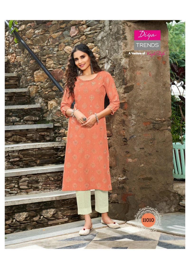 Diya Trends Gardencity Vol 11 Rayon With Foil Print Kurti