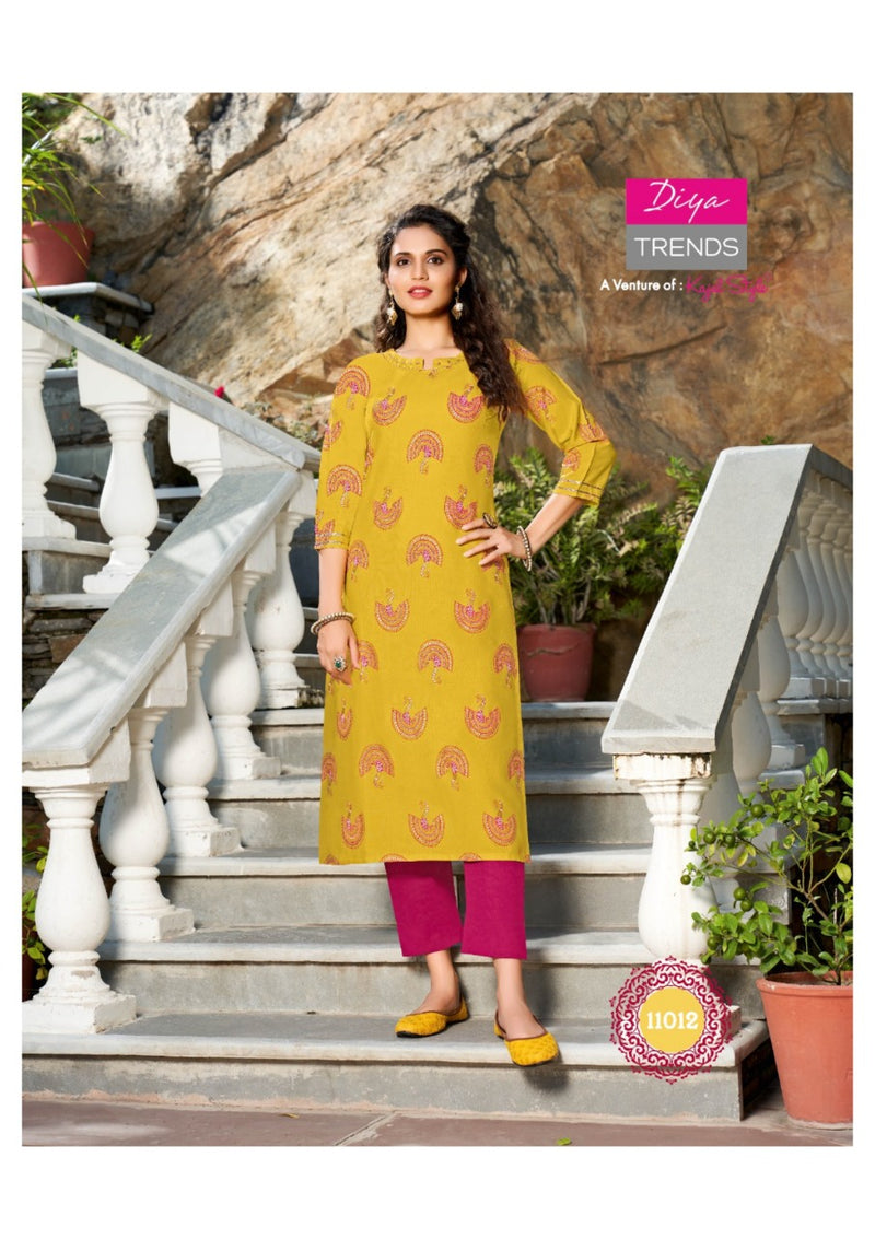 Diya Trends Gardencity Vol 11 Rayon With Foil Print Kurti