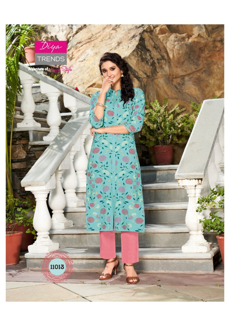 Diya Trends Gardencity Vol 11 Rayon With Foil Print Kurti