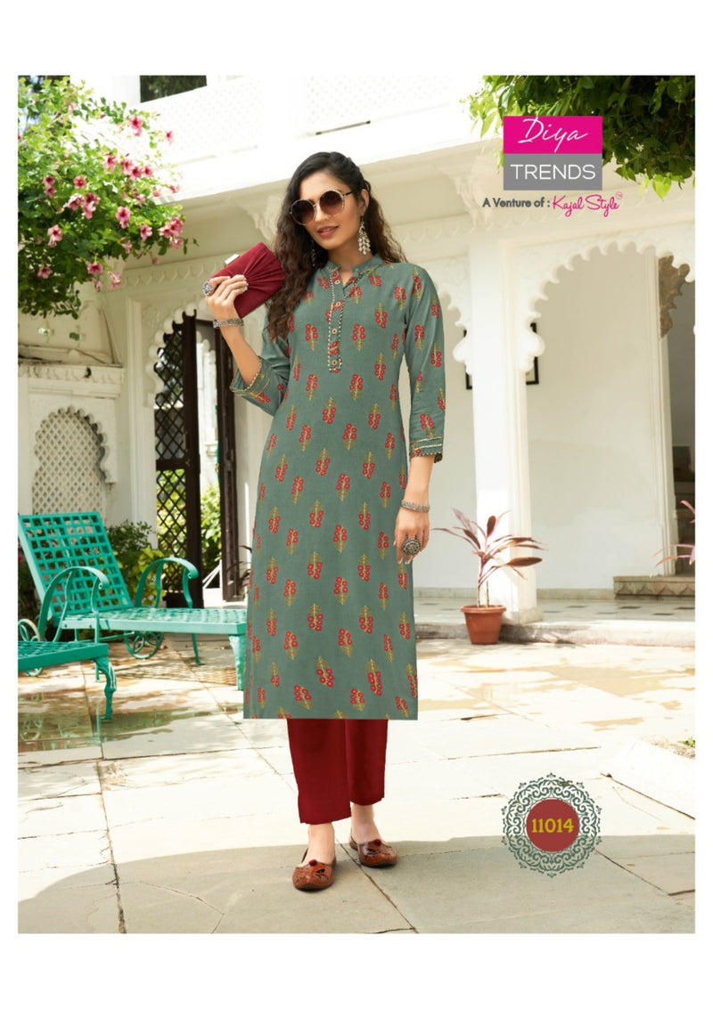 Diya Trends Gardencity Vol 11 Rayon With Foil Print Kurti