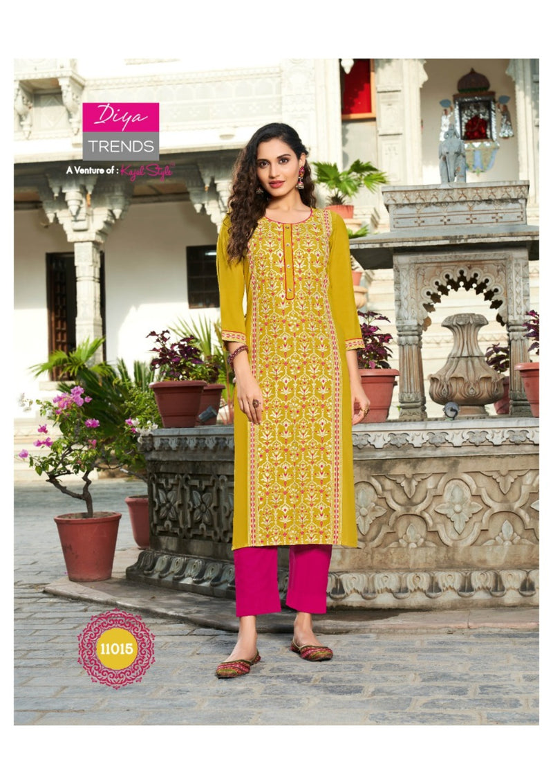 Diya Trends Gardencity Vol 11 Rayon With Foil Print Kurti
