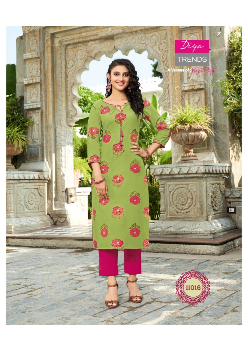 Diya Trends Gardencity Vol 11 Rayon With Foil Print Kurti