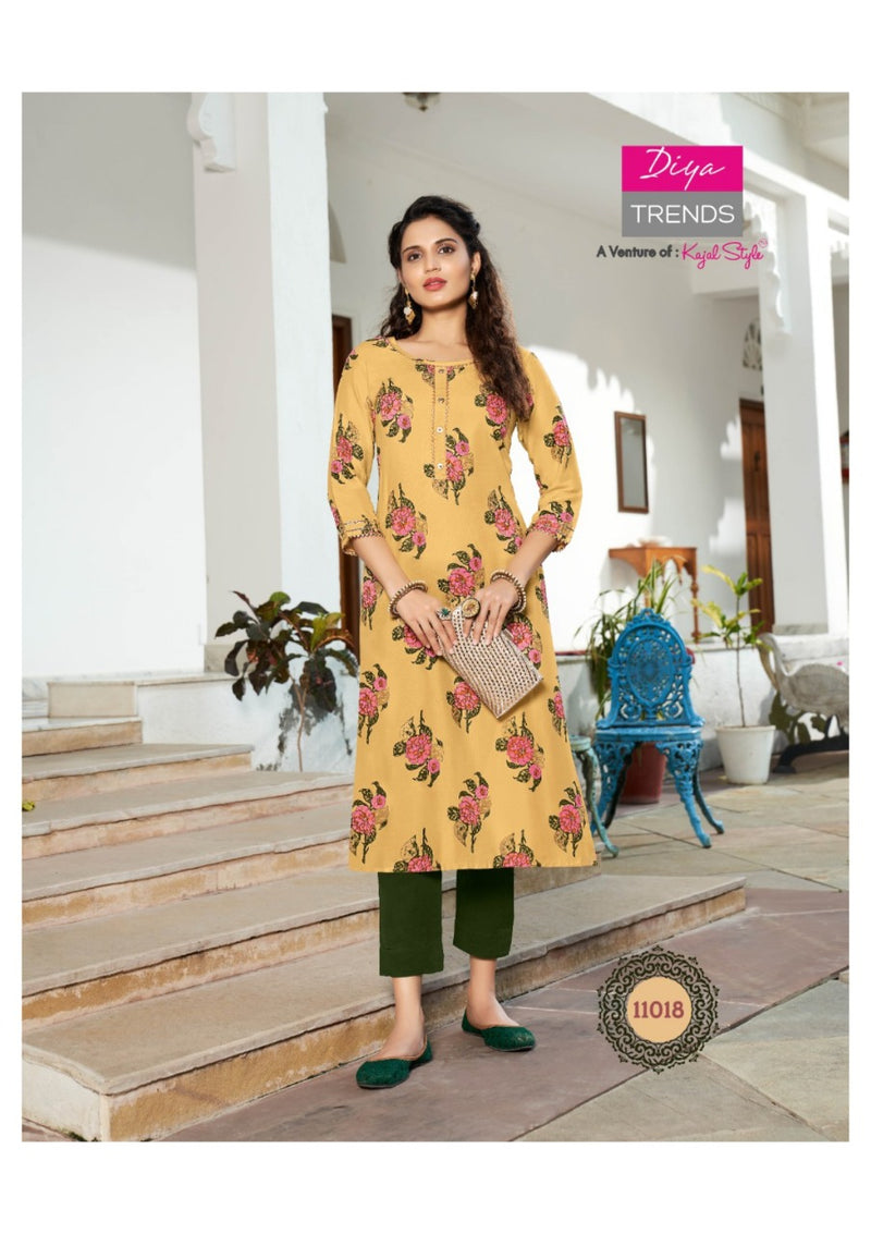 Diya Trends Gardencity Vol 11 Rayon With Foil Print Kurti