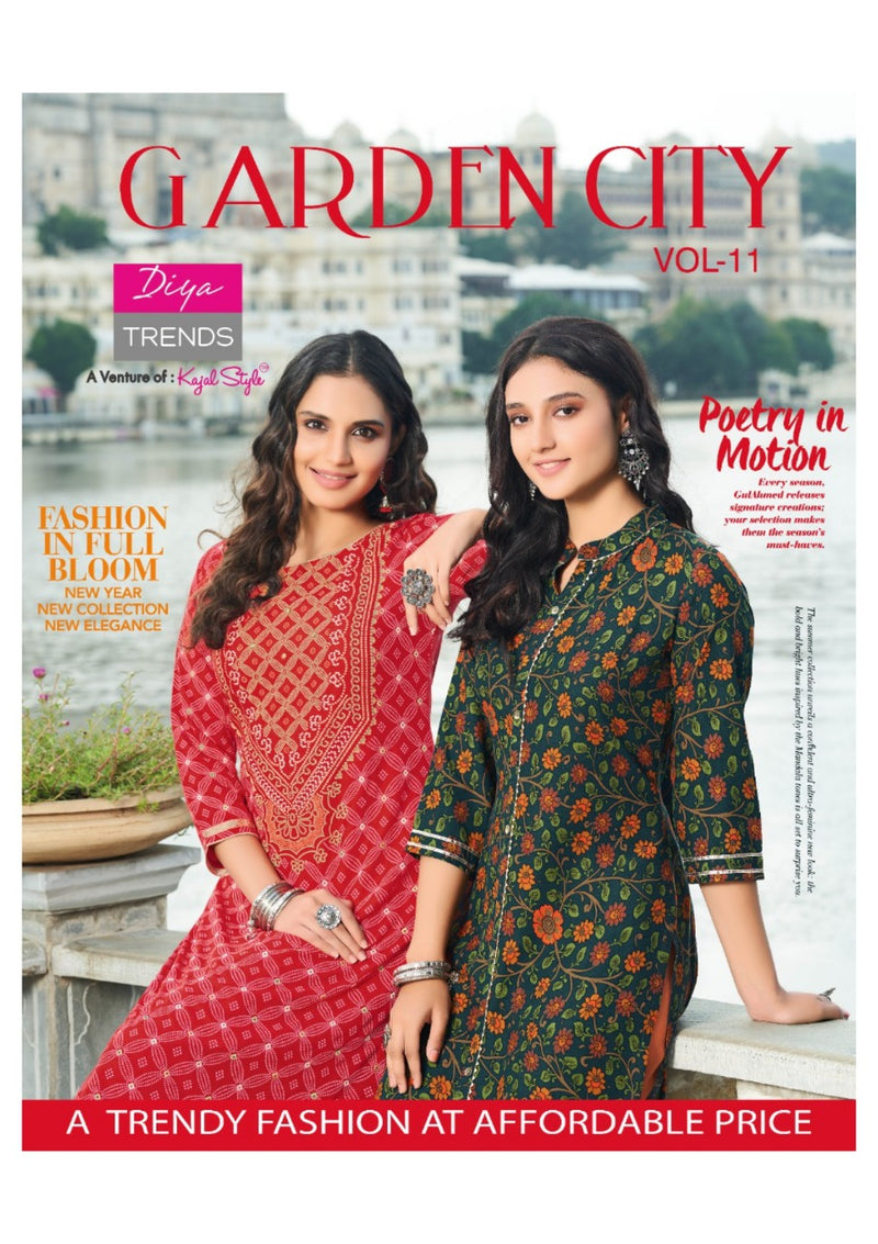 Diya Trends Gardencity Vol 11 Rayon With Foil Print Kurti