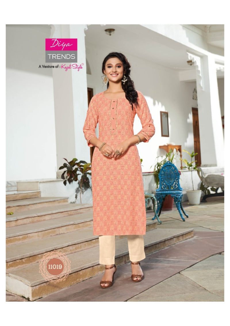 Diya Trends Gardencity Vol 11 Rayon With Foil Print Kurti