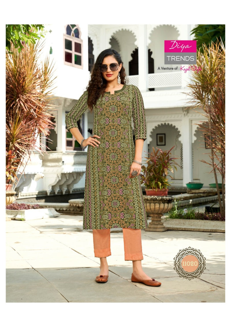 Diya Trends Gardencity Vol 11 Rayon With Foil Print Kurti