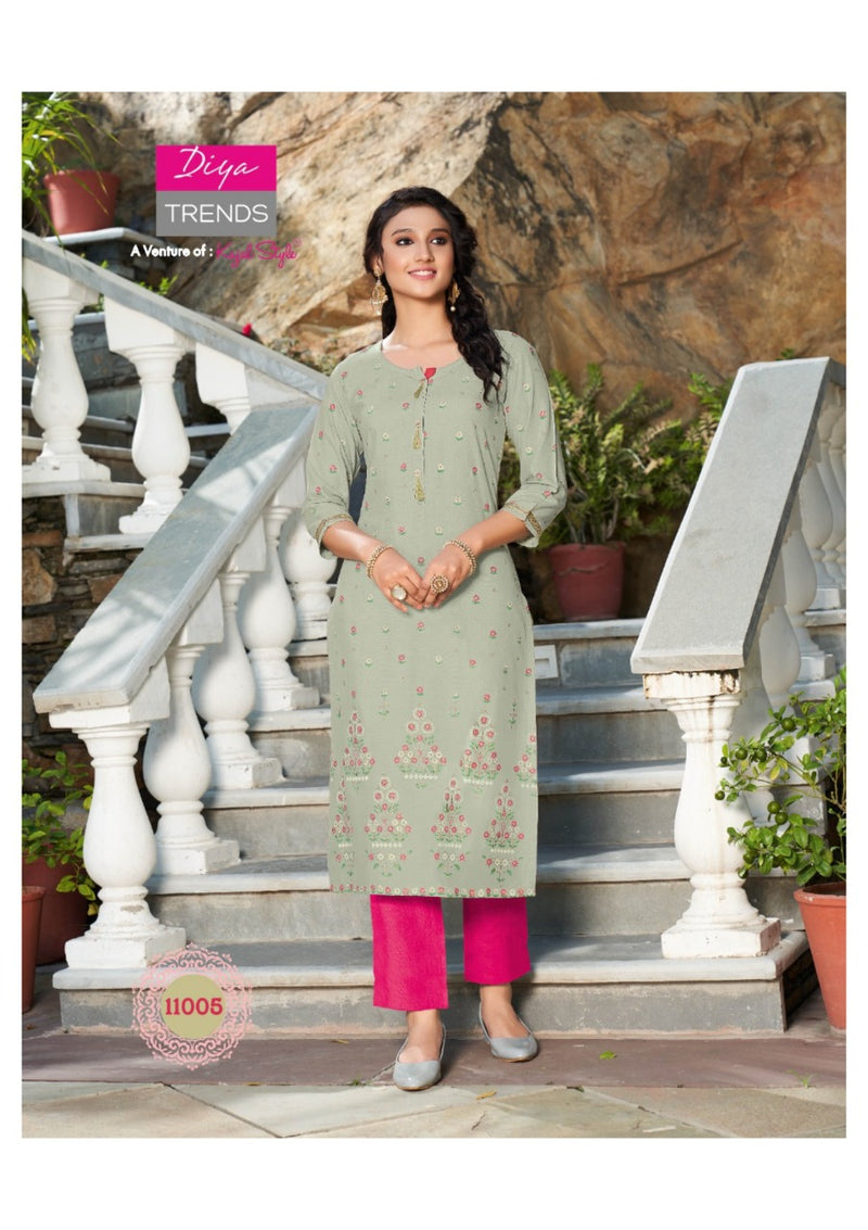 Diya Trends Gardencity Vol 11 Rayon With Foil Print Kurti