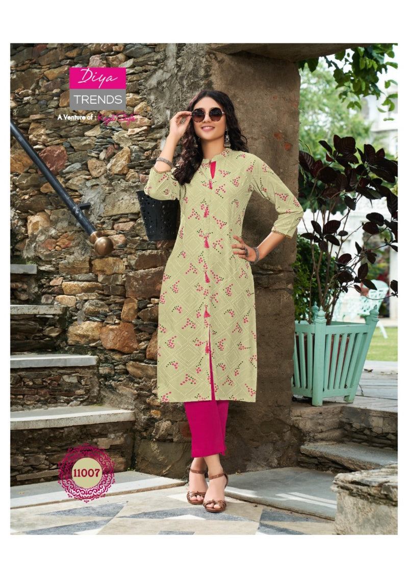 Diya Trends Gardencity Vol 11 Rayon With Foil Print Kurti