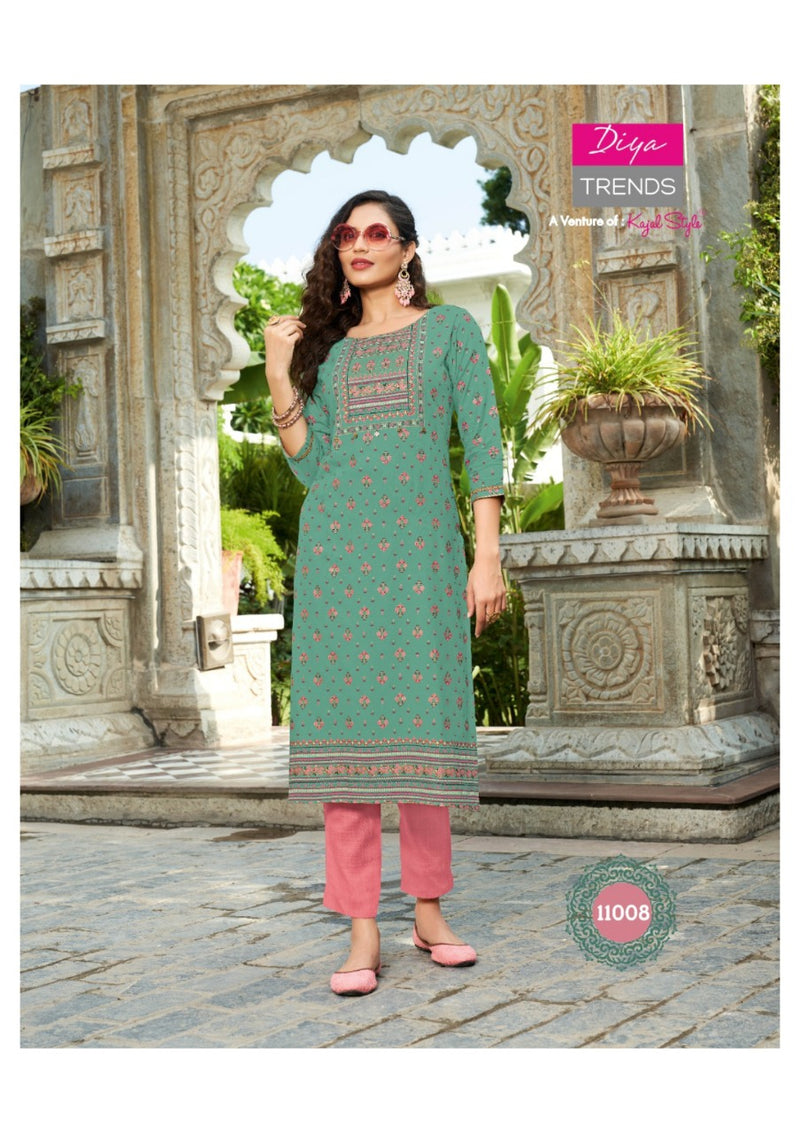 Diya Trends Gardencity Vol 11 Rayon With Foil Print Kurti