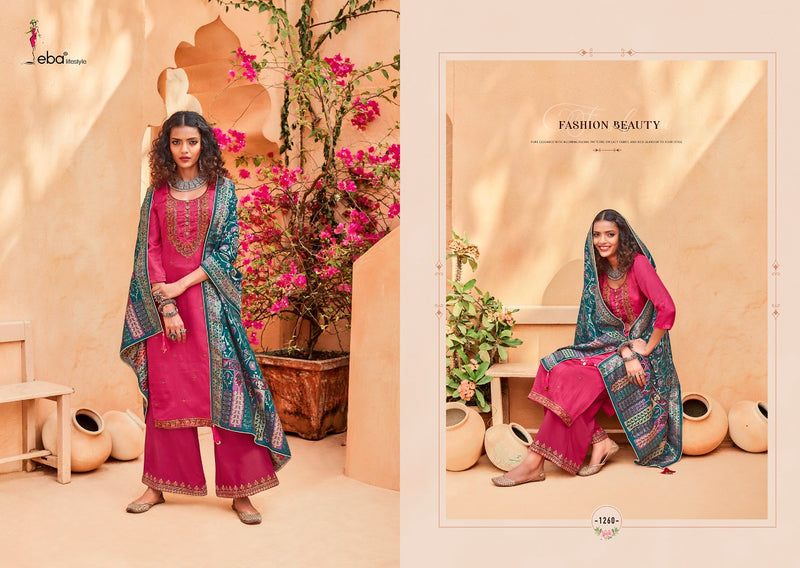 Eba Lifestyle Zora Pure Kuntal Silk With Embroidery Work Designer Salwar Kameez