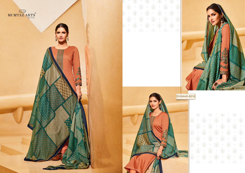 Mumtaz Arts Ehsaas Jam Satin Embroidered Party Wear Salwar Suits