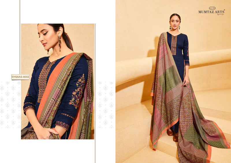 Mumtaz Arts Ehsaas Jam Satin Embroidered Party Wear Salwar Suits