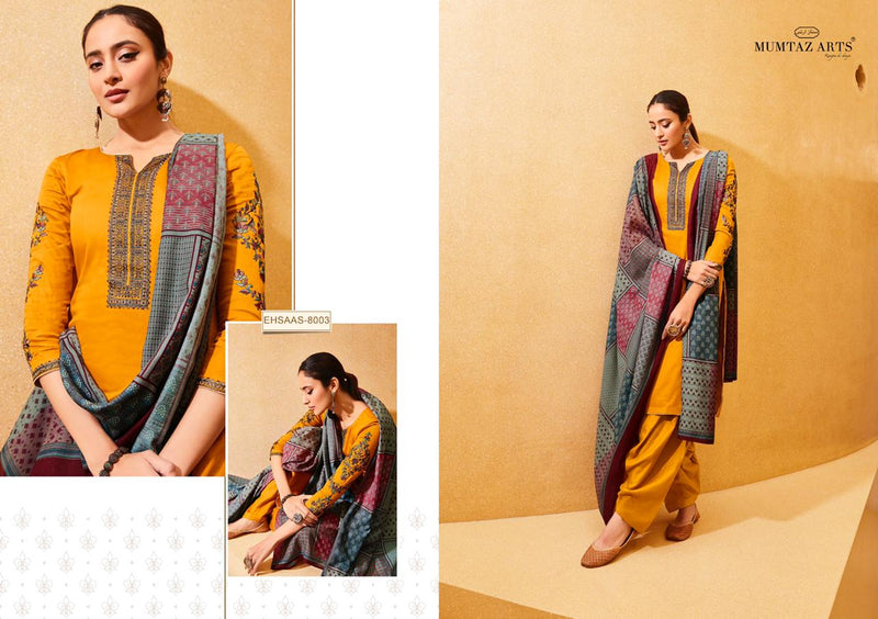 Mumtaz Arts Ehsaas Jam Satin Embroidered Party Wear Salwar Suits